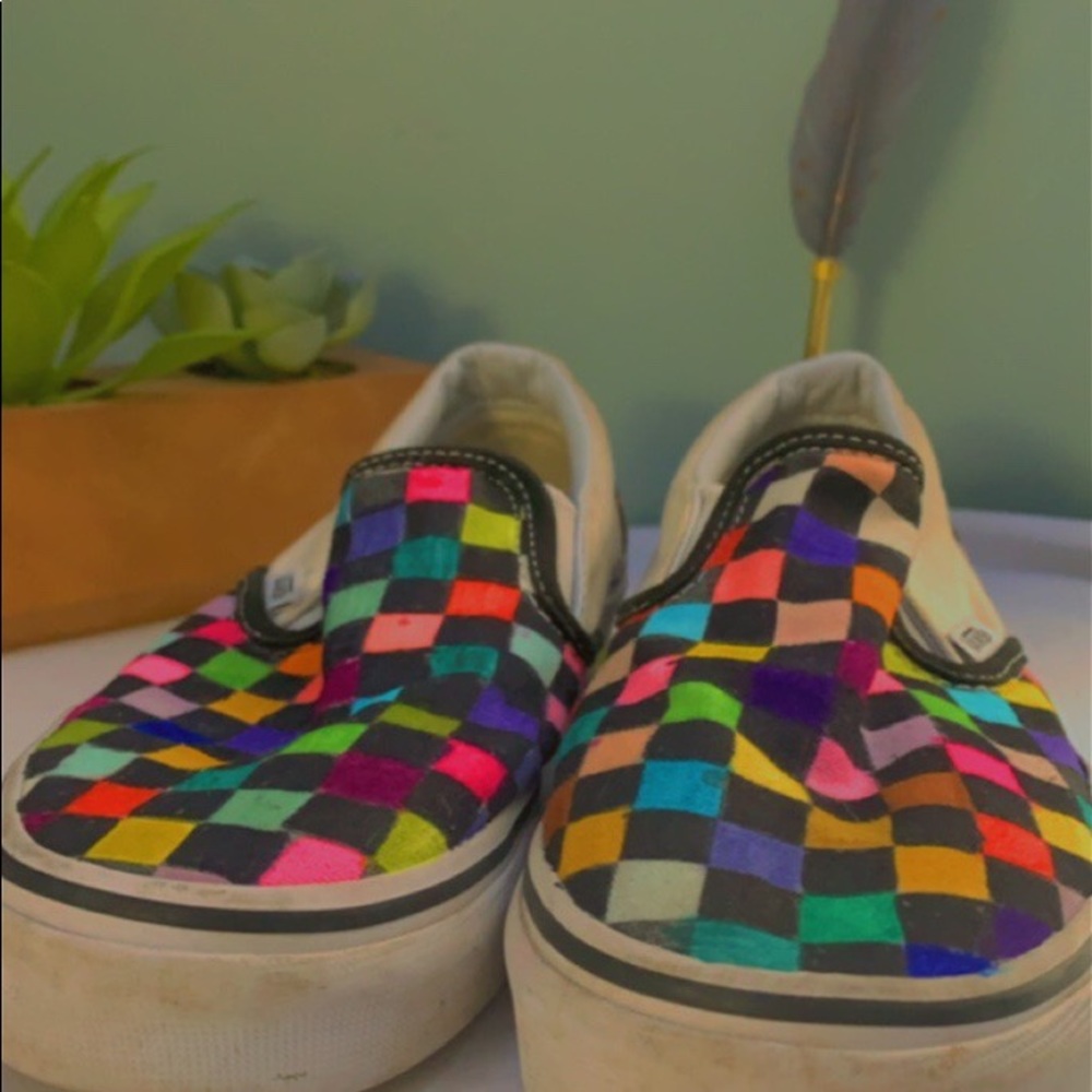 Colored Checkered Vans - image 2
